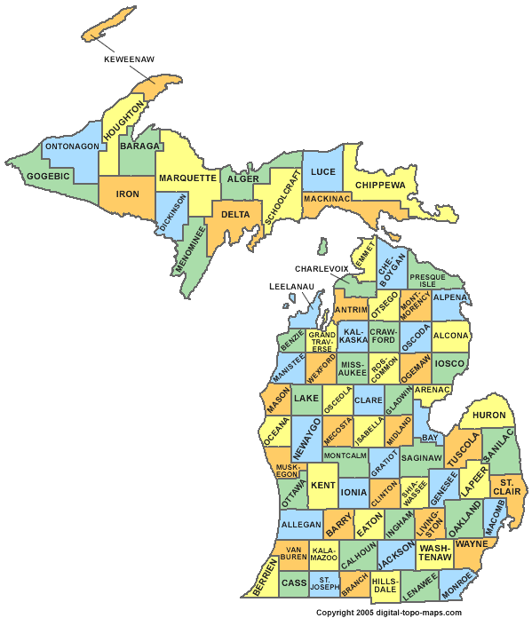 Michigan County Map